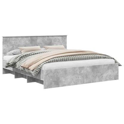 Bed Frame Concrete Grey 180 x 200 cm Engineered Wood