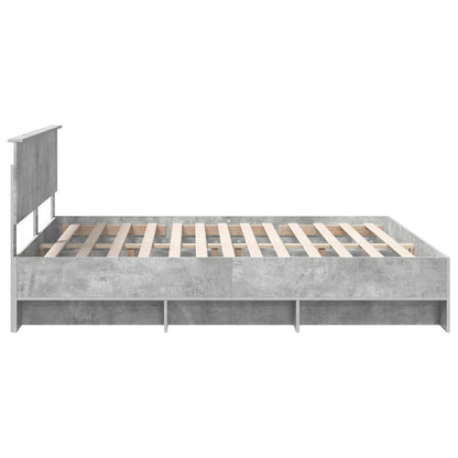 Bed Frame Concrete Grey 180 x 200 cm Engineered Wood
