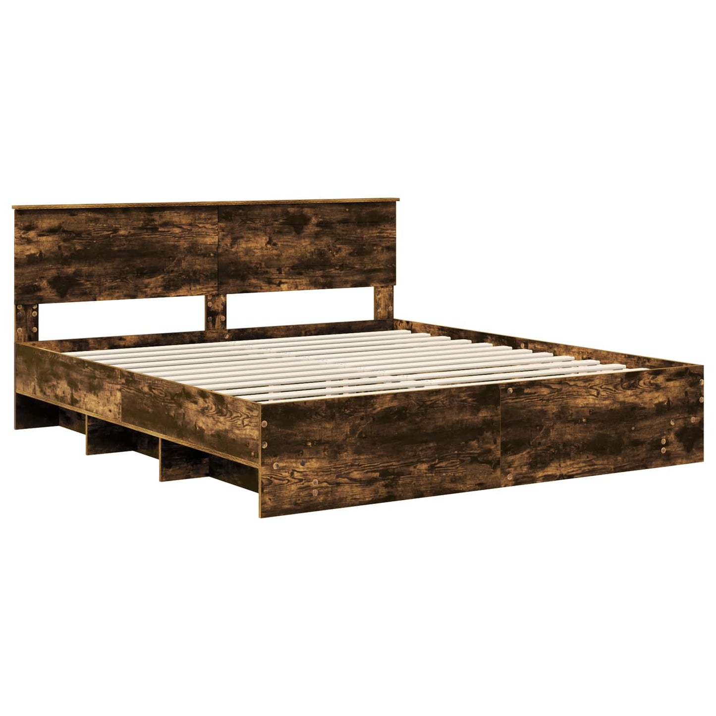 Bed Frame Smoked Oak 180 x 200 cm Engineered Wood