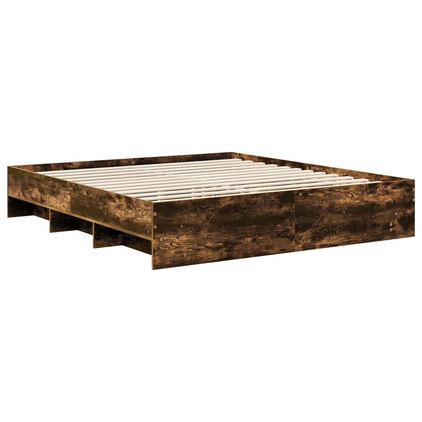 Bed Frame Smoked Oak 180 x 200 cm Engineered Wood