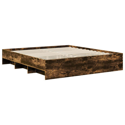 Bed Frame Smoked Oak 180 x 200 cm Engineered Wood