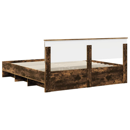 Bed Frame Smoked Oak 180 x 200 cm Engineered Wood