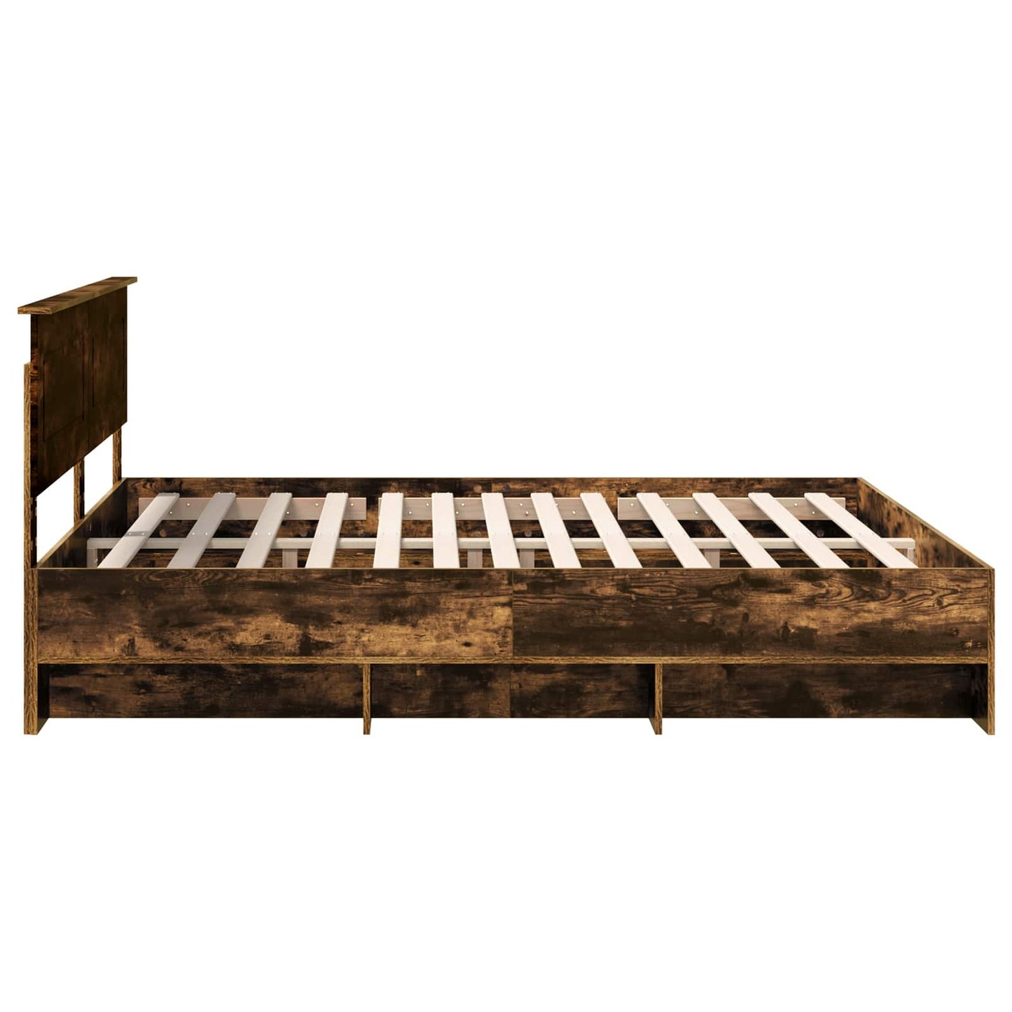 Bed Frame Smoked Oak 180 x 200 cm Engineered Wood