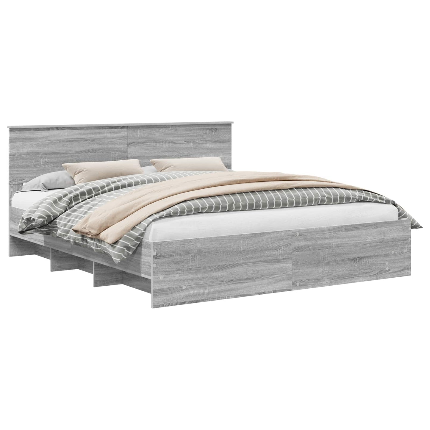 Bed Frame Grey Sonoma 180 x 200 cm Engineered Wood