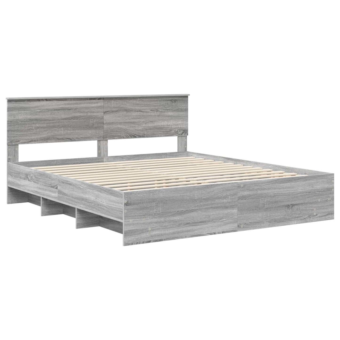 Bed Frame Grey Sonoma 180 x 200 cm Engineered Wood