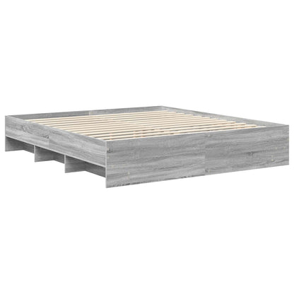 Bed Frame Grey Sonoma 180 x 200 cm Engineered Wood