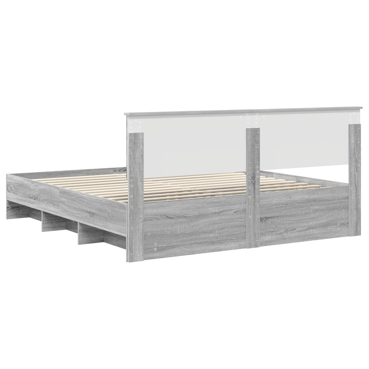 Bed Frame Grey Sonoma 180 x 200 cm Engineered Wood
