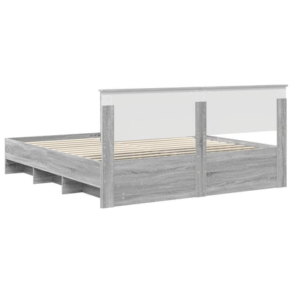 Bed Frame Grey Sonoma 180 x 200 cm Engineered Wood