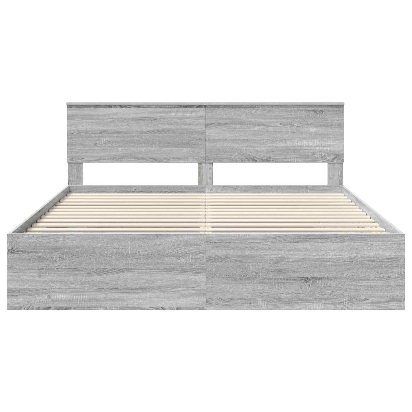 Bed Frame Grey Sonoma 180 x 200 cm Engineered Wood