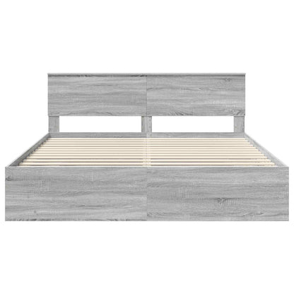 Bed Frame Grey Sonoma 180 x 200 cm Engineered Wood