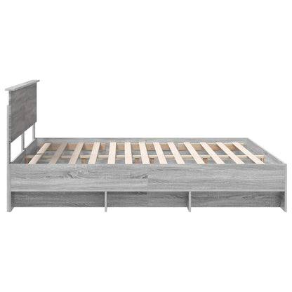 Bed Frame Grey Sonoma 180 x 200 cm Engineered Wood