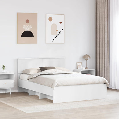 Bed Frame with Headboard White 160 x 200 cm Engineered Wood