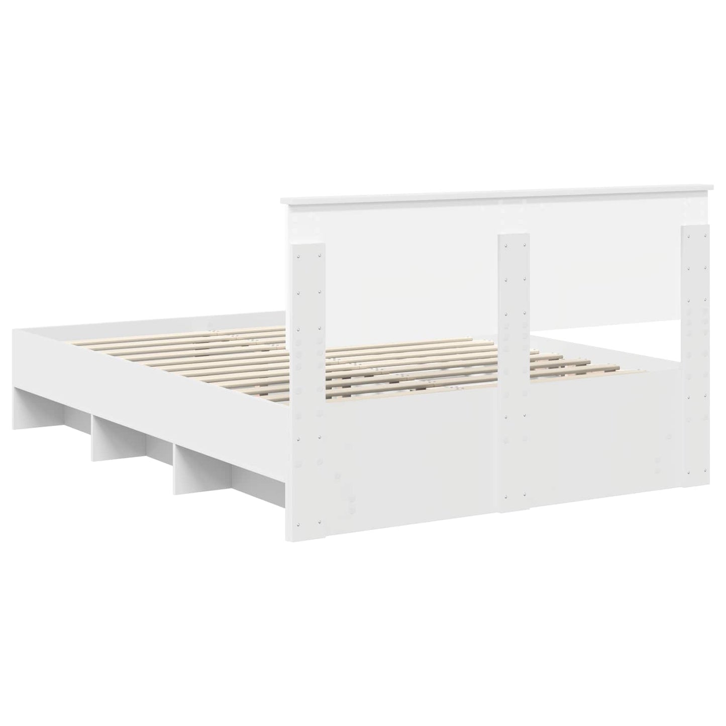 Bed Frame with Headboard White 160 x 200 cm Engineered Wood
