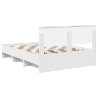 Bed Frame with Headboard White 160 x 200 cm Engineered Wood