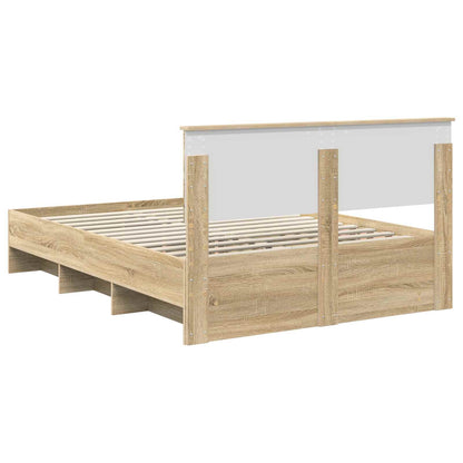 Bed Frame Sonoma Oak 160 x 200 cm Engineered Wood
