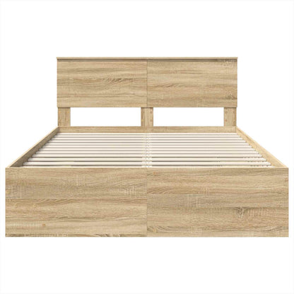 Bed Frame Sonoma Oak 160 x 200 cm Engineered Wood