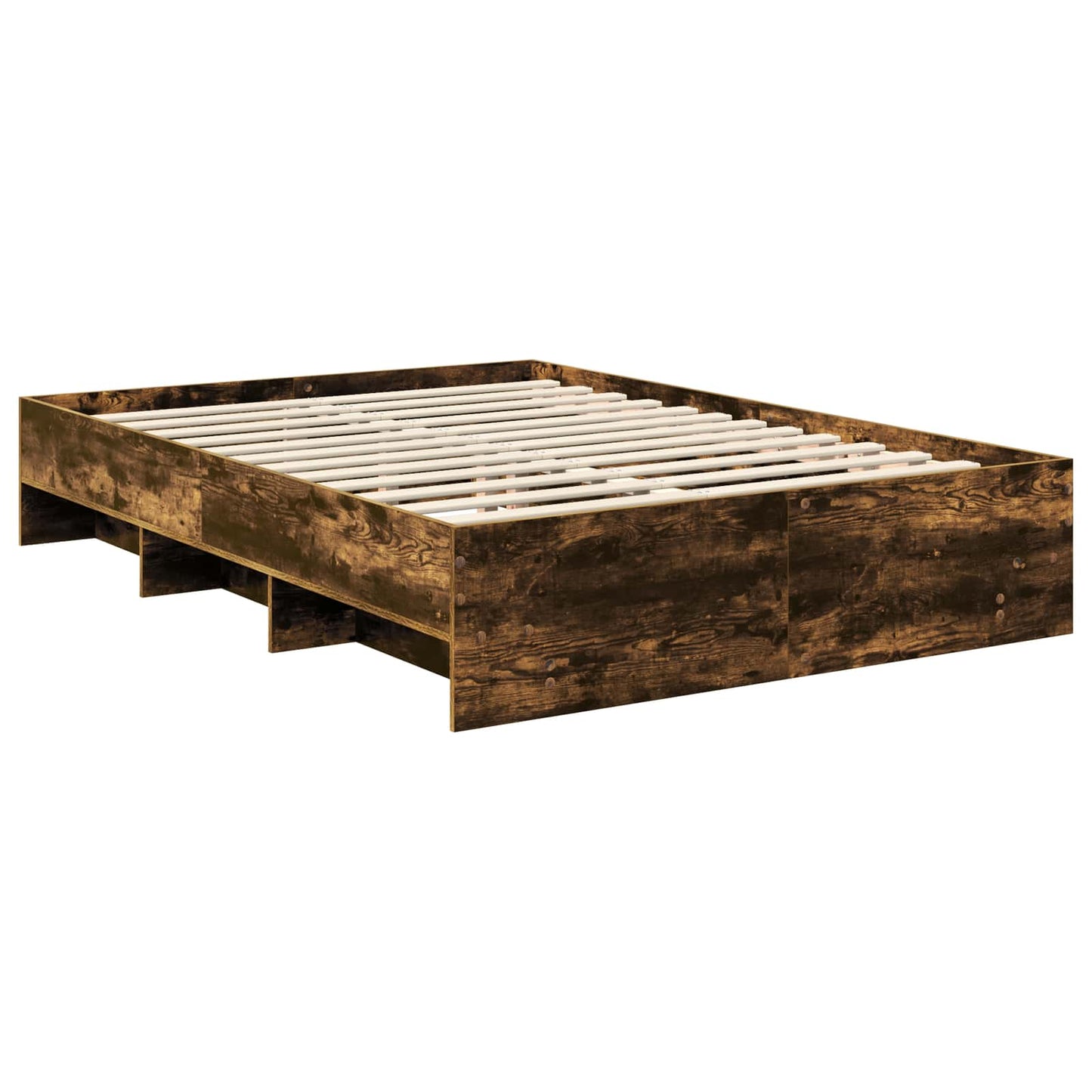 Bed Frame Smoked Oak 160 x 200 cm Engineered Wood