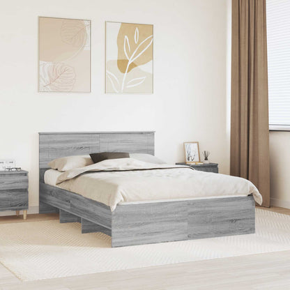 Bed Frame Grey Sonoma 160 x 200 cm Engineered Wood