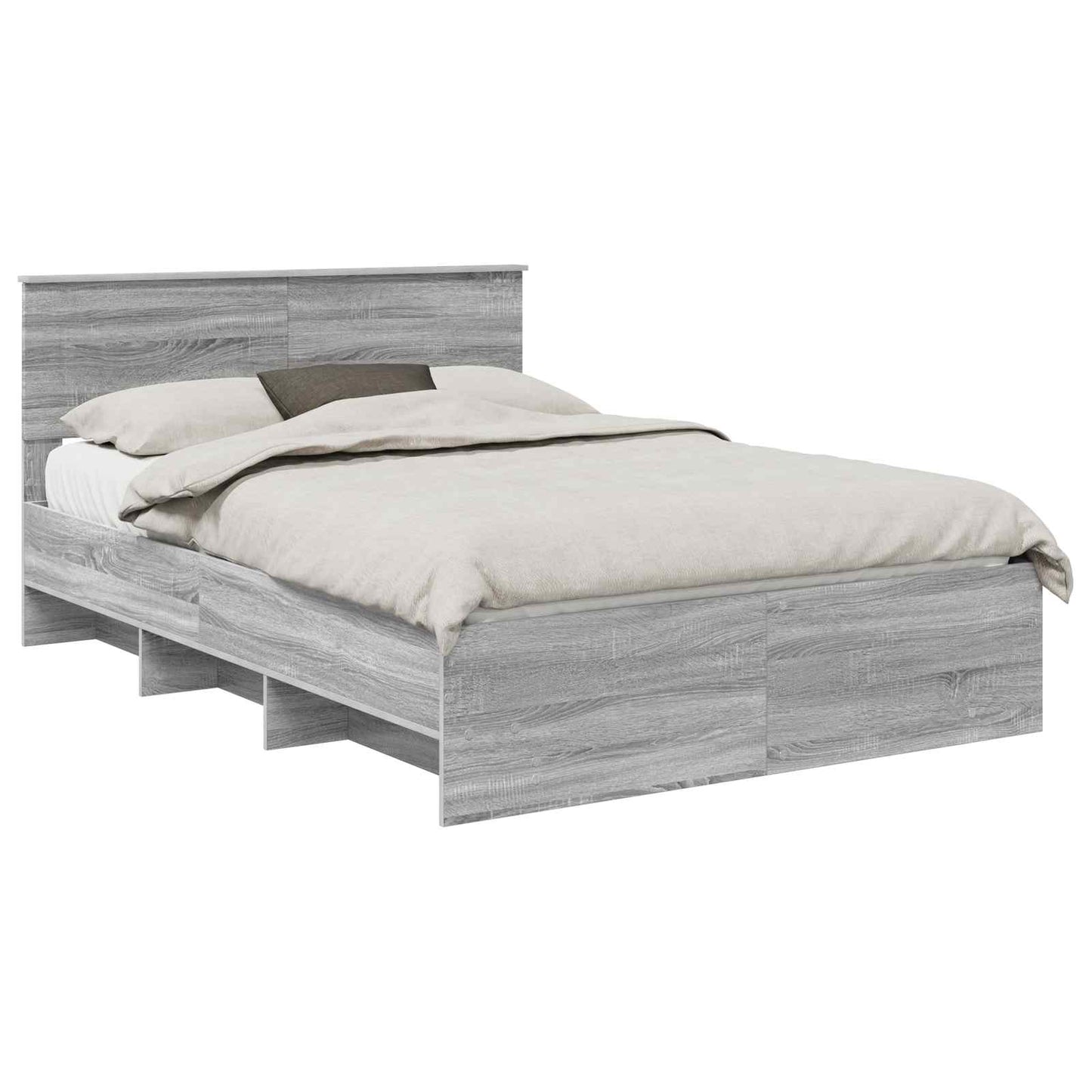 Bed Frame Grey Sonoma 160 x 200 cm Engineered Wood