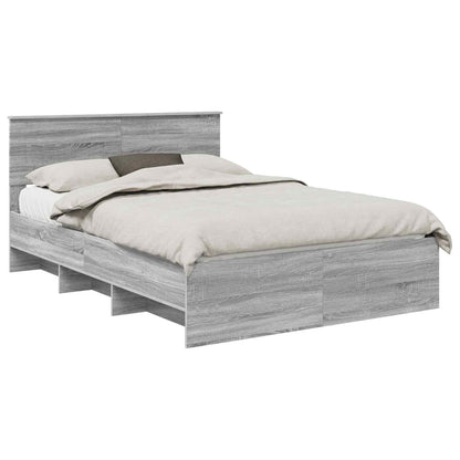 Bed Frame Grey Sonoma 160 x 200 cm Engineered Wood