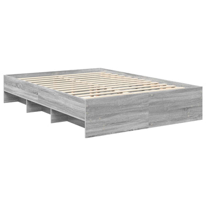 Bed Frame Grey Sonoma 160 x 200 cm Engineered Wood