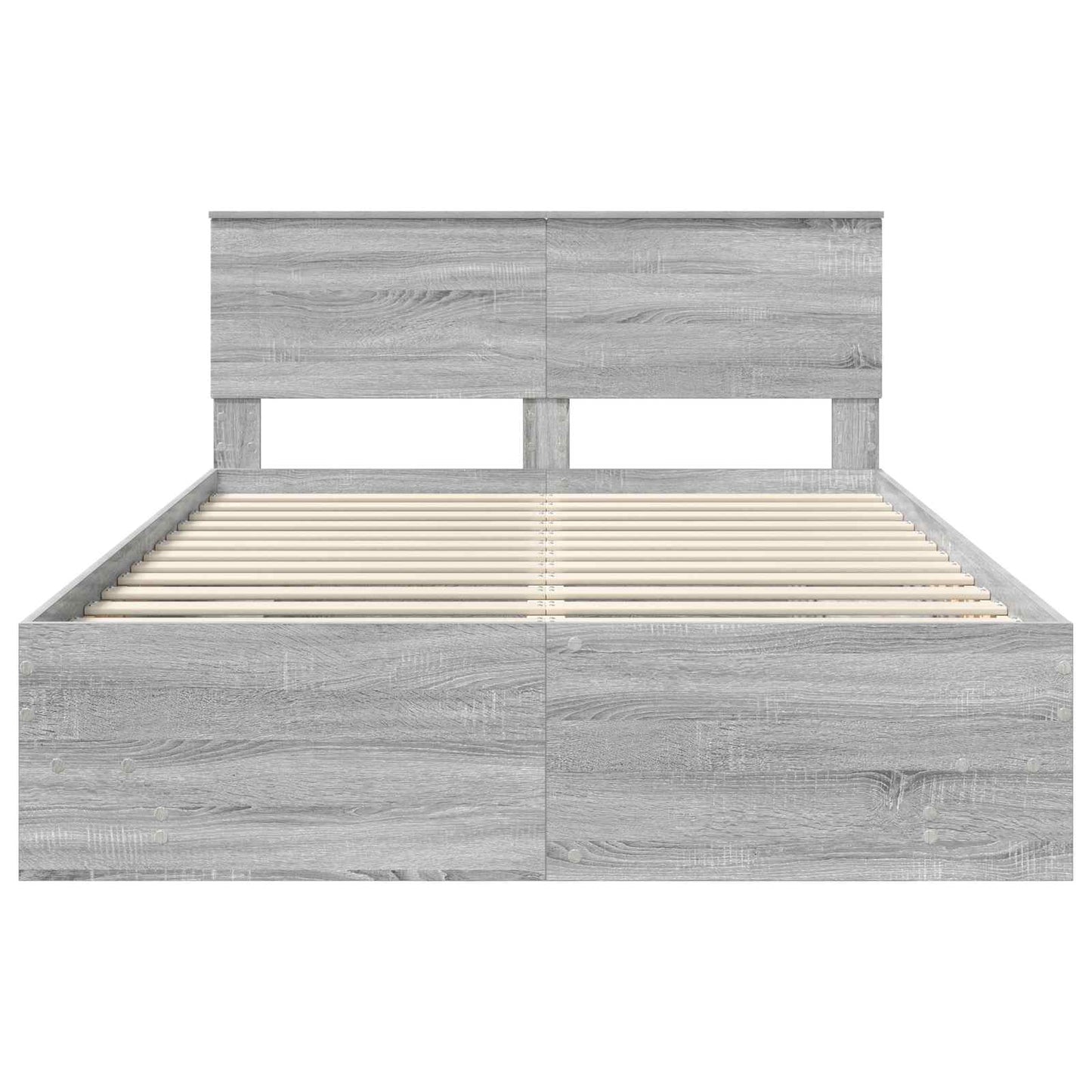 Bed Frame Grey Sonoma 160 x 200 cm Engineered Wood