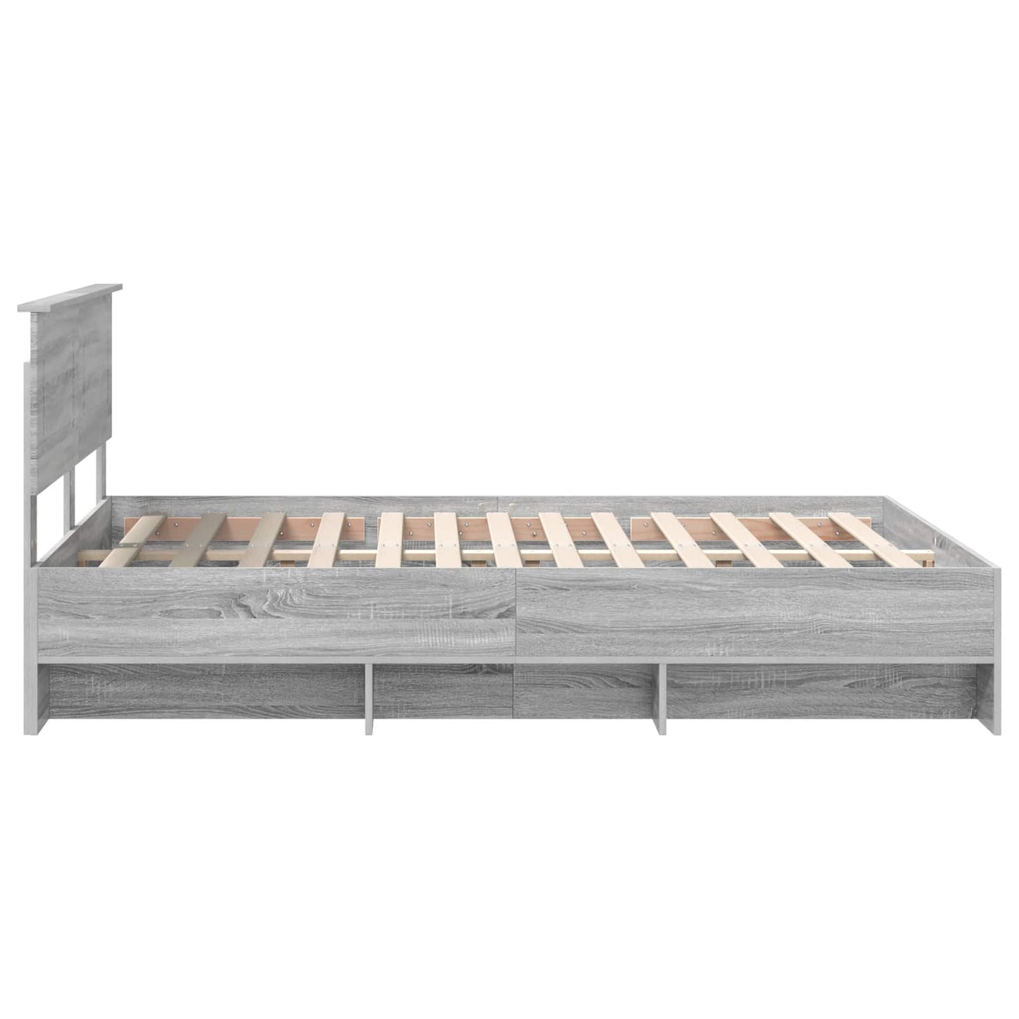 Bed Frame Grey Sonoma 160 x 200 cm Engineered Wood