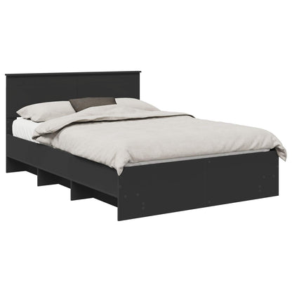 Bed Frame with Headboard Black 150 x 200 cm Engineered Wood