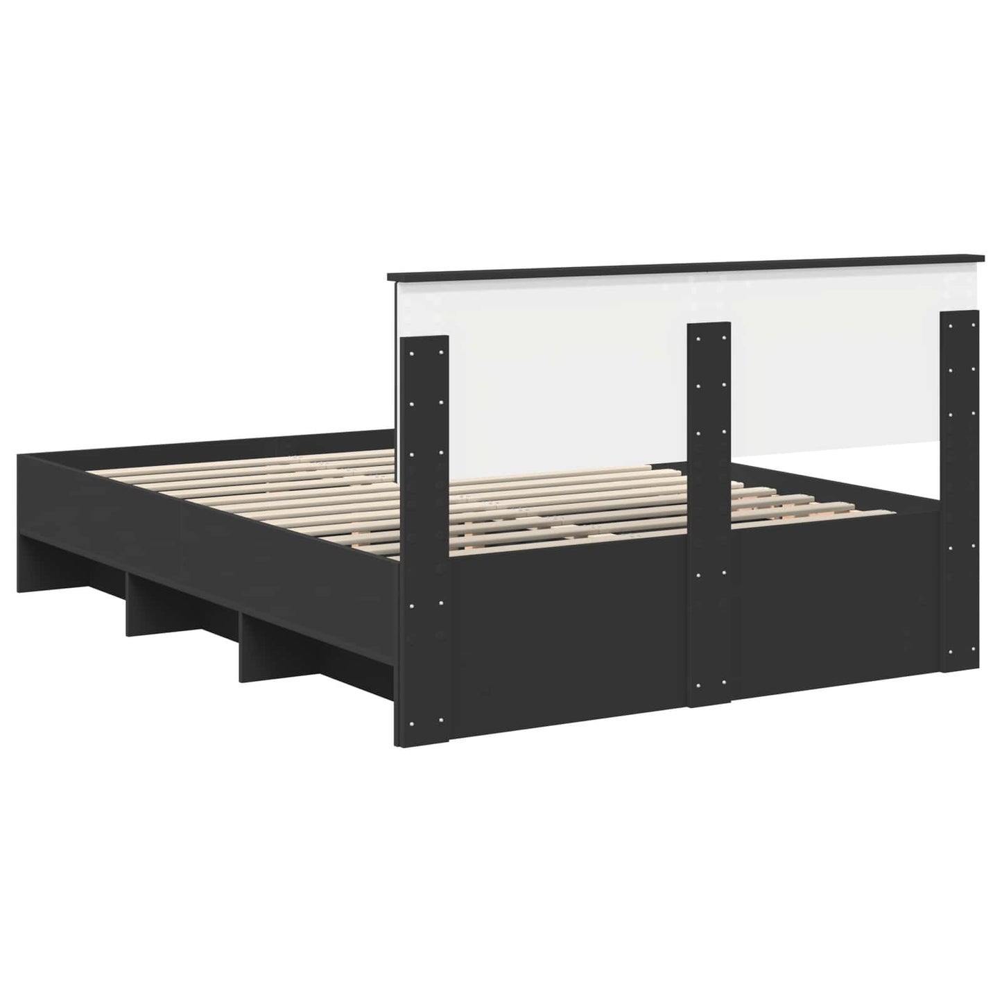 Bed Frame with Headboard Black 150 x 200 cm Engineered Wood
