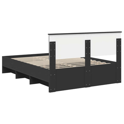 Bed Frame with Headboard Black 150 x 200 cm Engineered Wood