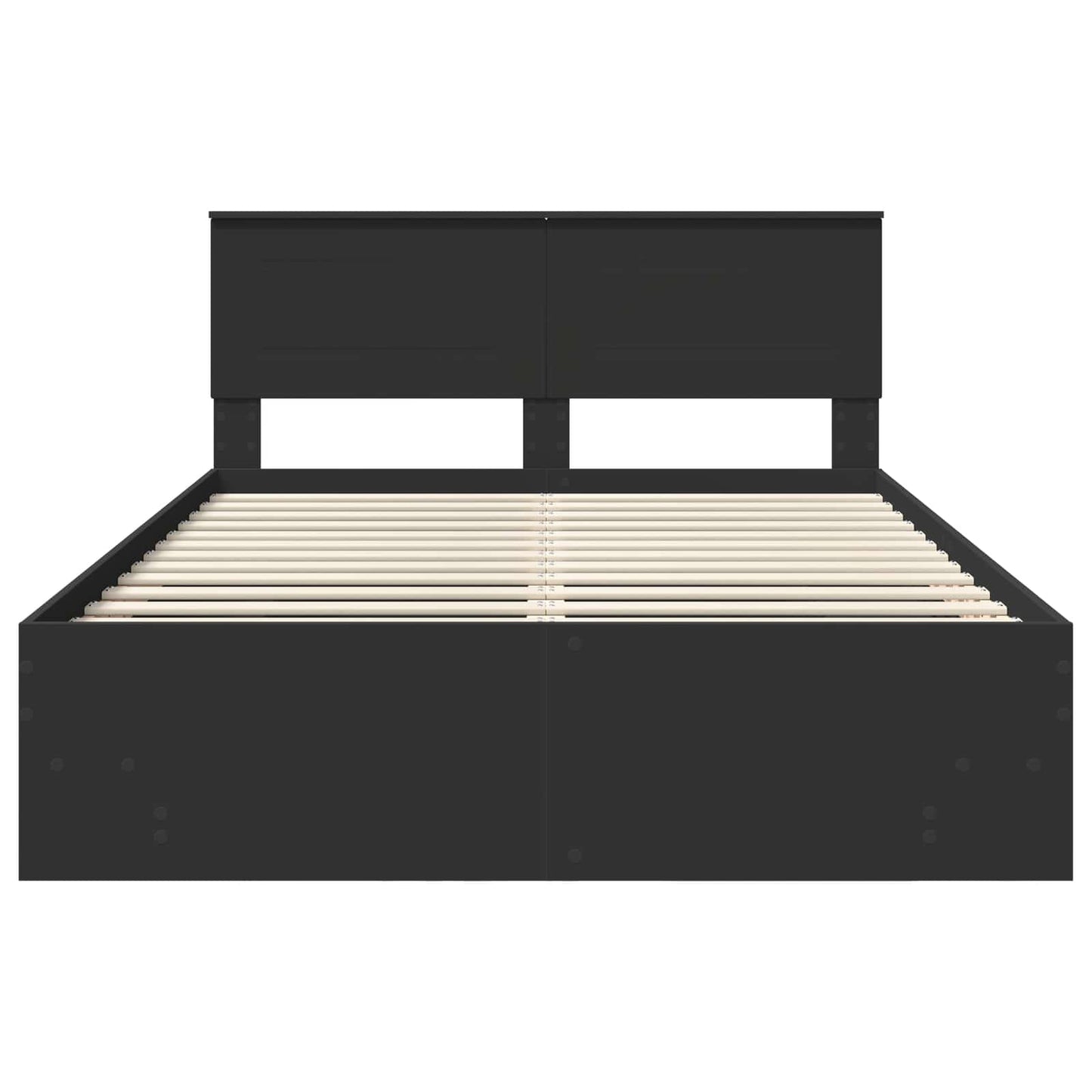 Bed Frame with Headboard Black 150 x 200 cm Engineered Wood