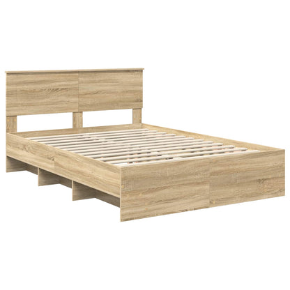 Bed Frame Sonoma Oak 150 x 200 cm Engineered Wood