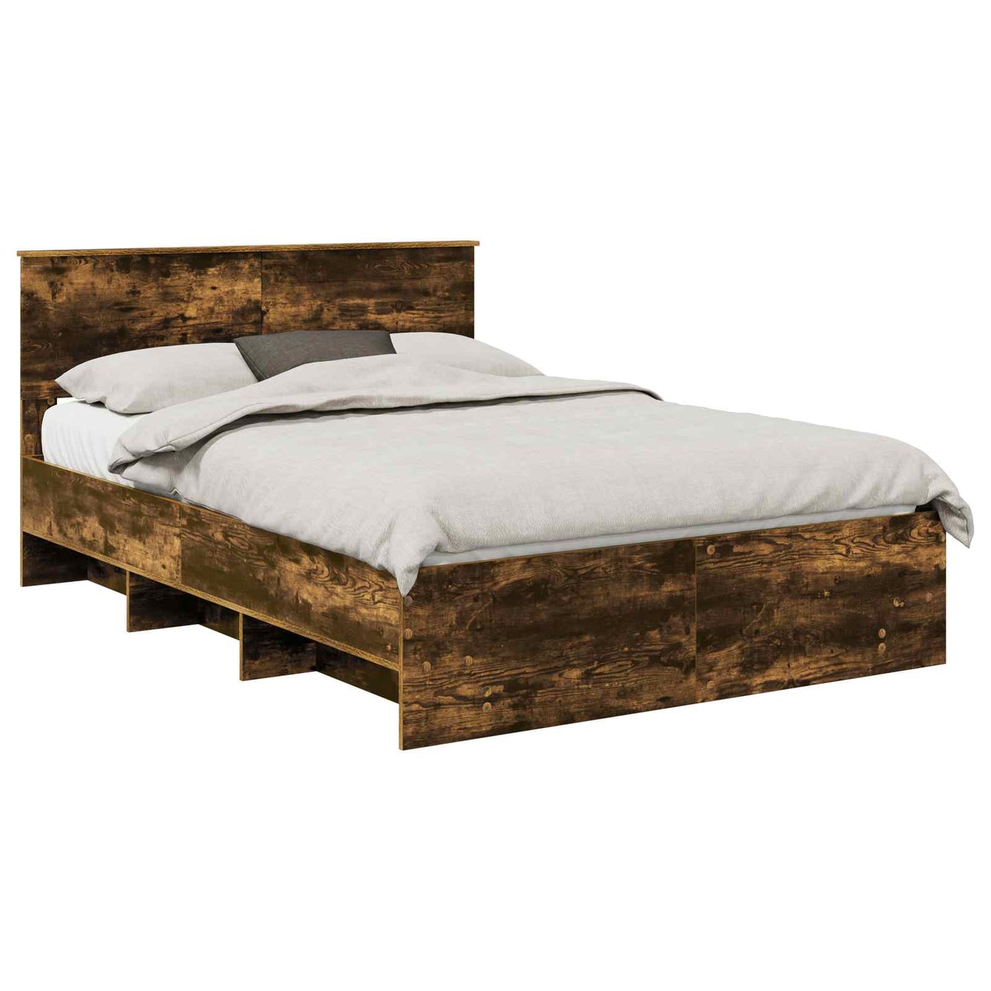Bed Frame Smoked Oak 150 x 200 cm Engineered Wood