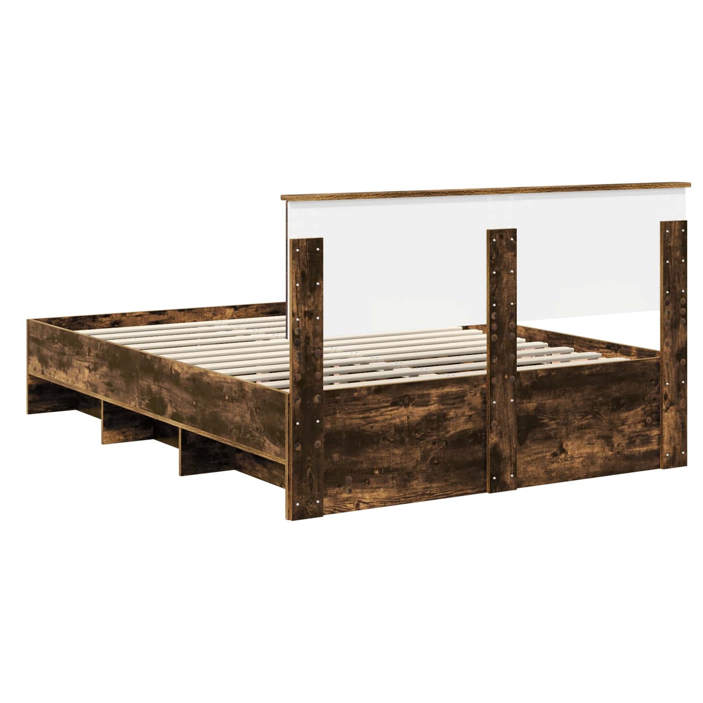 Bed Frame Smoked Oak 150 x 200 cm Engineered Wood