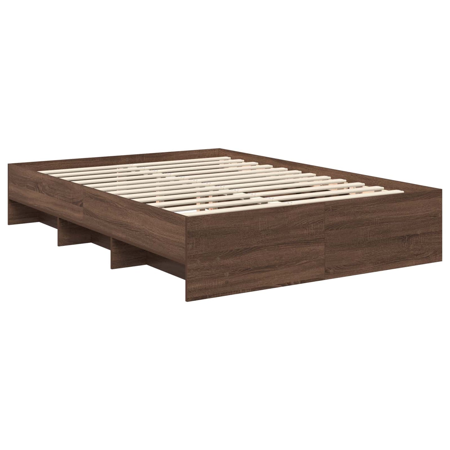 Bed Frame with Headboard Brown Oak 150 x 200 cm Engineered Wood