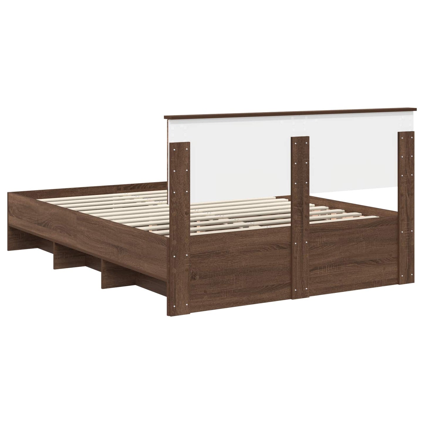 Bed Frame with Headboard Brown Oak 150 x 200 cm Engineered Wood