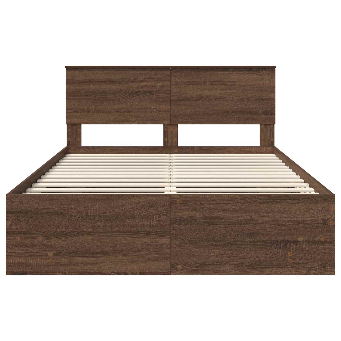 Bed Frame with Headboard Brown Oak 150 x 200 cm Engineered Wood
