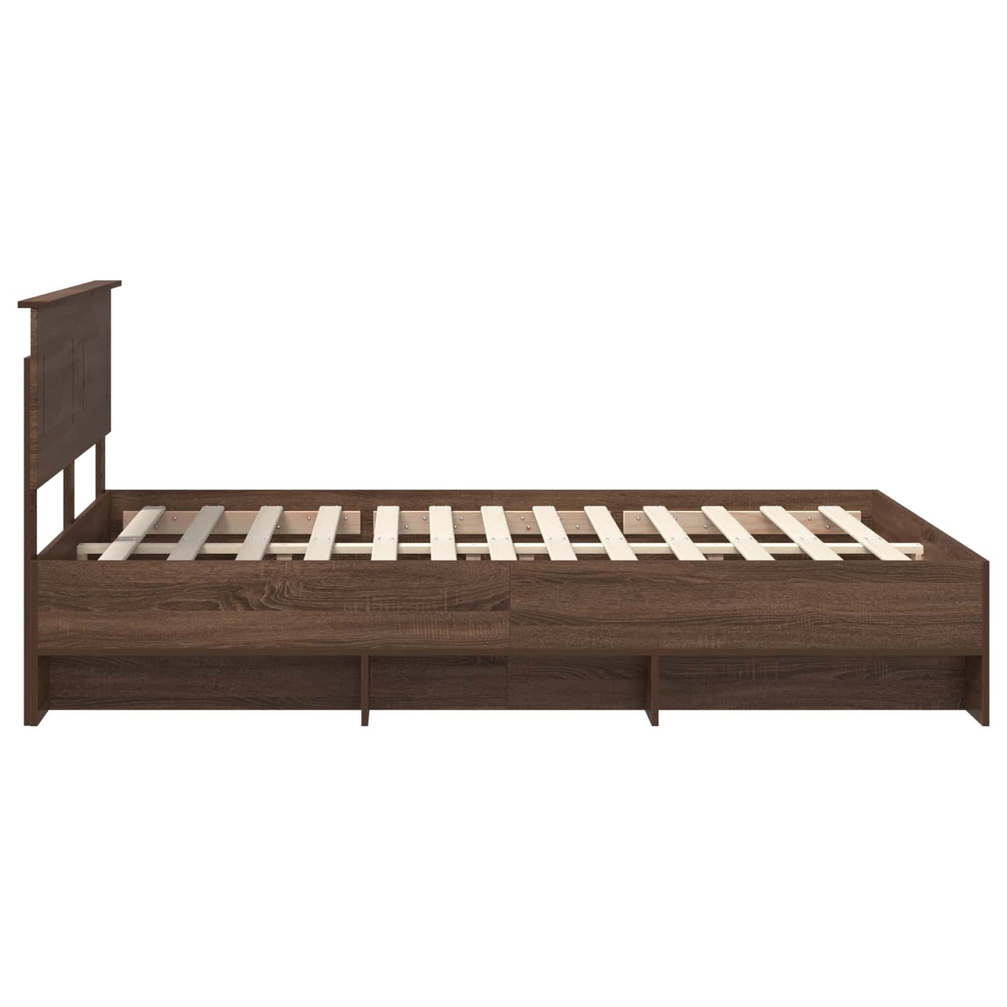 Bed Frame with Headboard Brown Oak 150 x 200 cm Engineered Wood