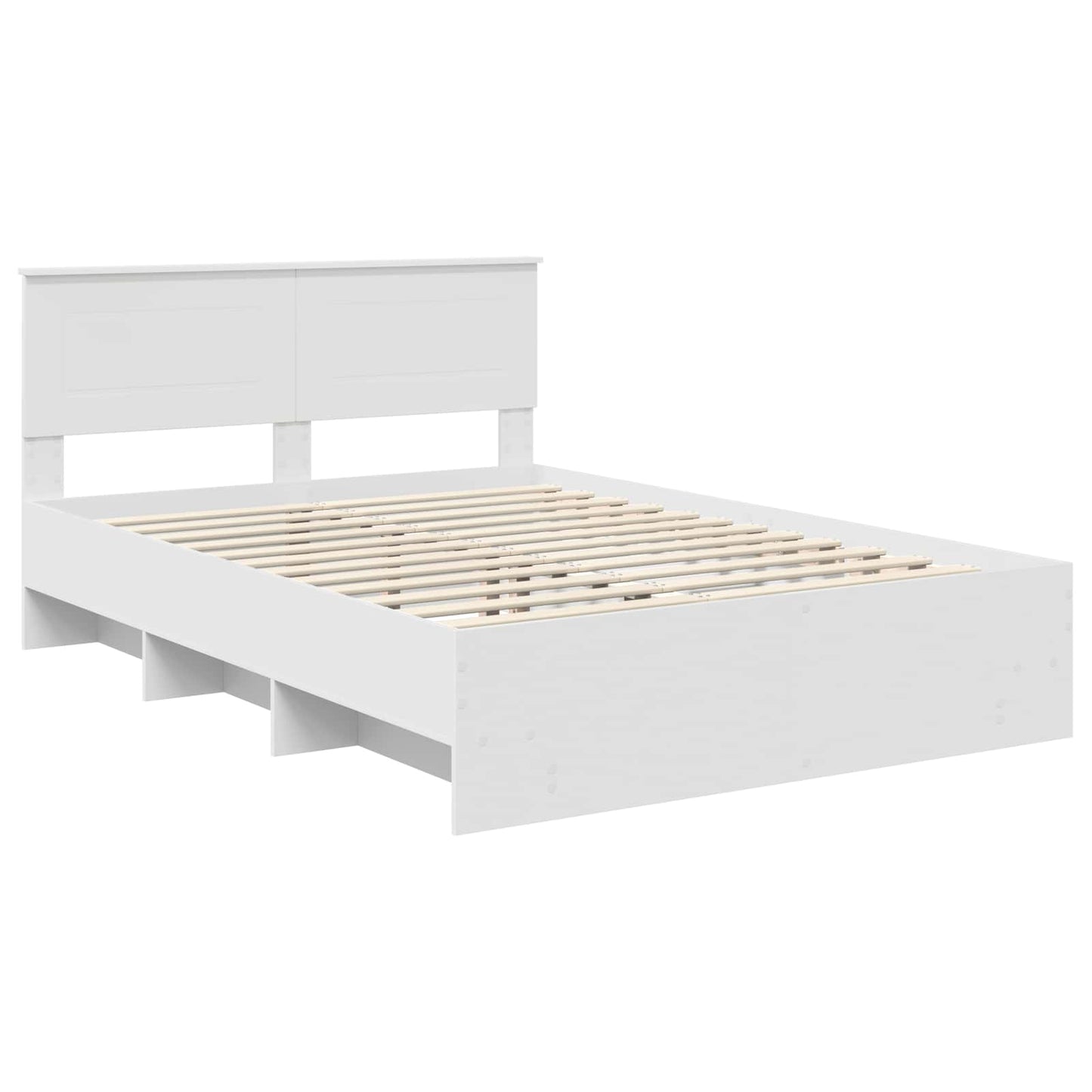 Bed Frame with Headboard White 140 x 200 cm Engineered Wood