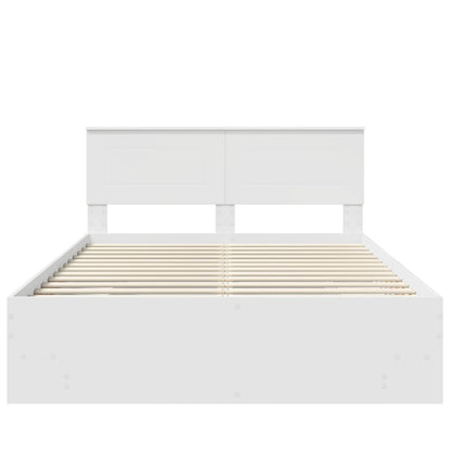 Bed Frame with Headboard White 140 x 200 cm Engineered Wood