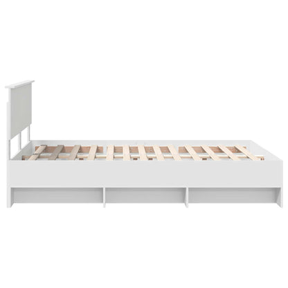 Bed Frame with Headboard White 140 x 200 cm Engineered Wood