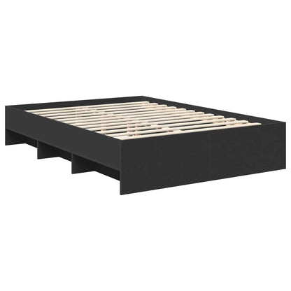 Bed Frame with Headboard Black 140 x 200 cm Engineered Wood