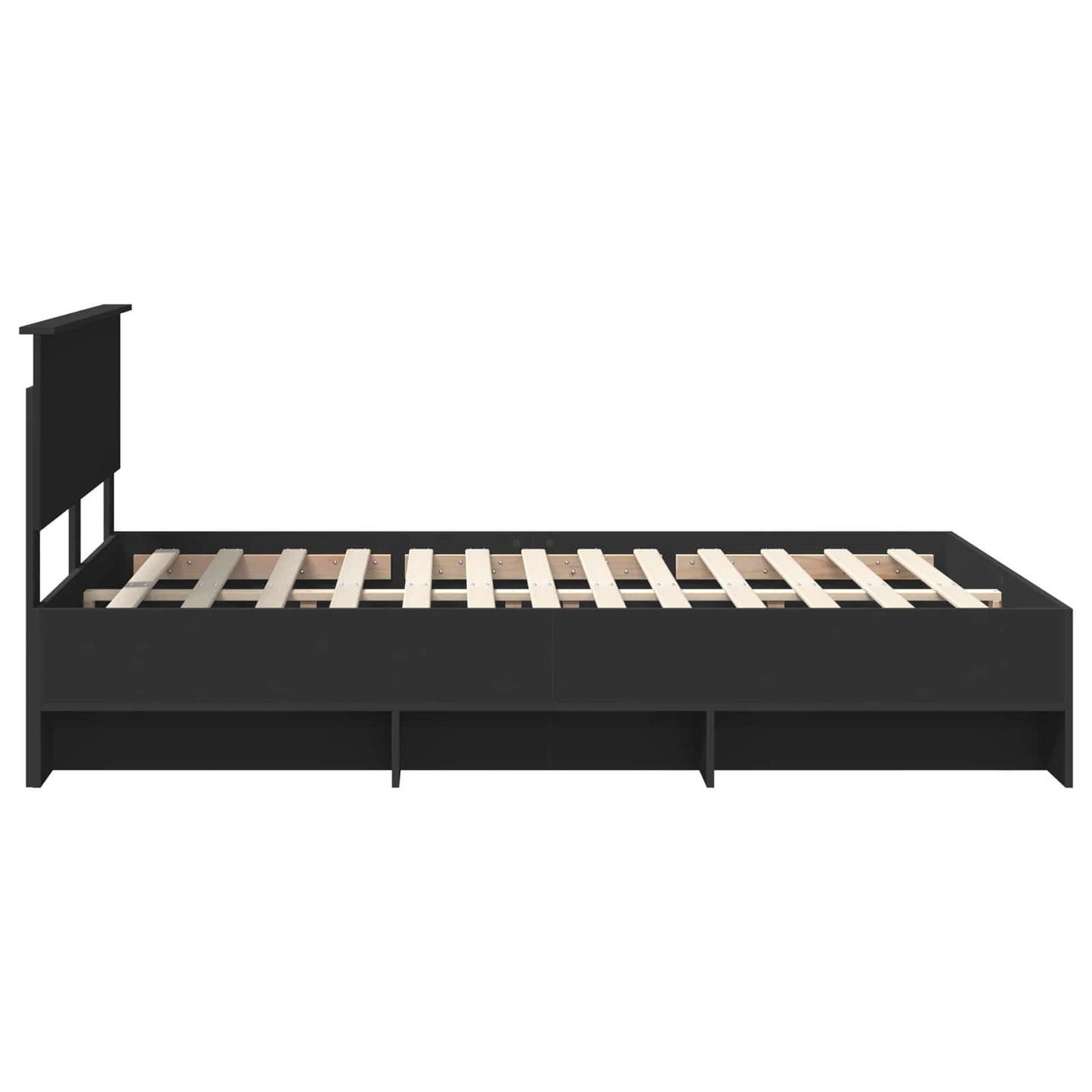 Bed Frame with Headboard Black 140 x 200 cm Engineered Wood