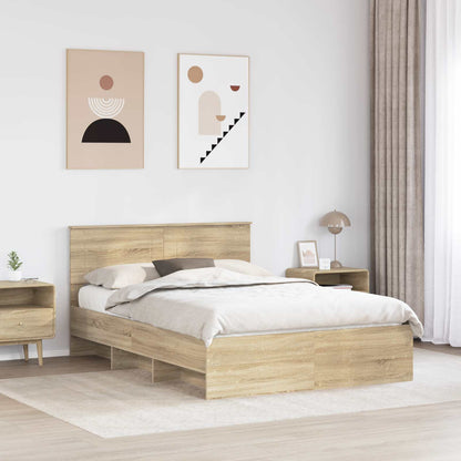 Bed Frame Sonoma Oak 140 x 200 cm Engineered Wood