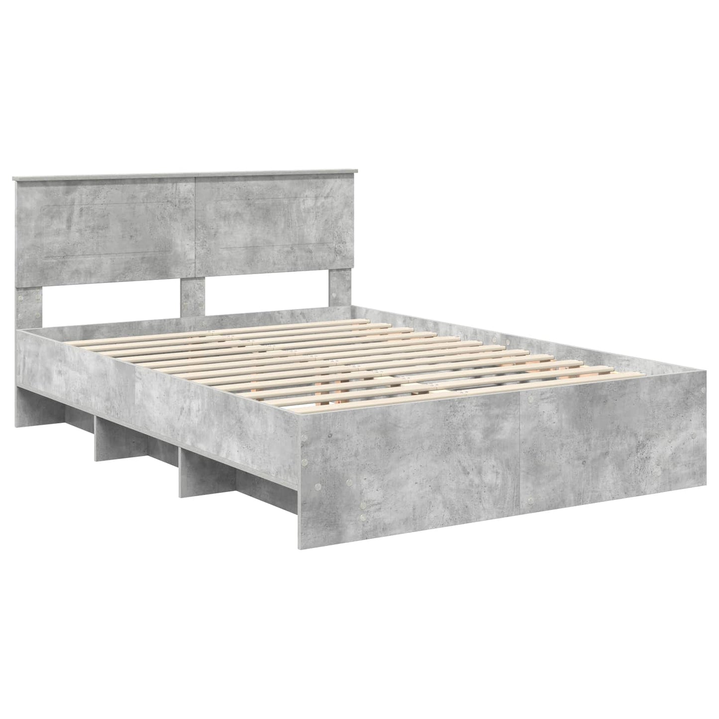 Bed Frame Concrete Grey 140 x 200 cm Engineered Wood