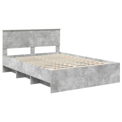 Bed Frame Concrete Grey 140 x 200 cm Engineered Wood