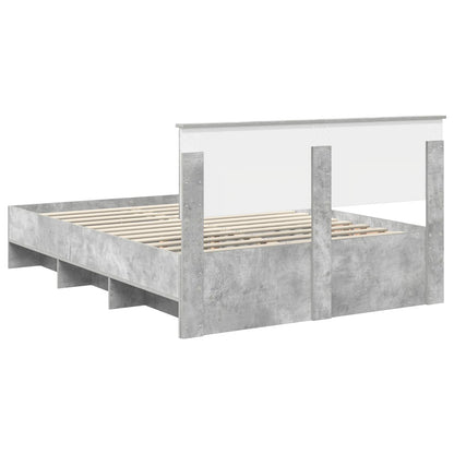 Bed Frame Concrete Grey 140 x 200 cm Engineered Wood
