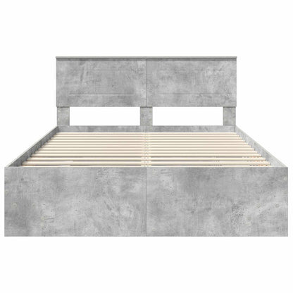 Bed Frame Concrete Grey 140 x 200 cm Engineered Wood