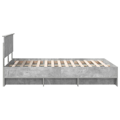 Bed Frame Concrete Grey 140 x 200 cm Engineered Wood