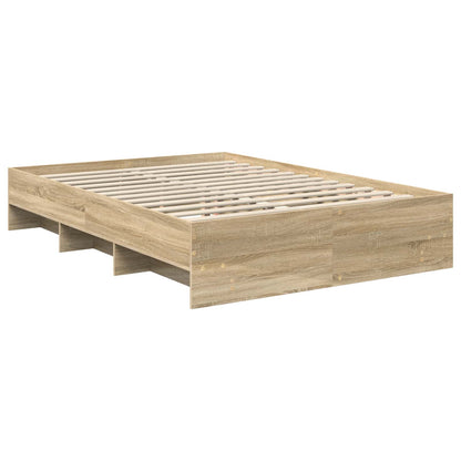 Bed Frame Sonoma Oak 140 x 200 cm Engineered Wood